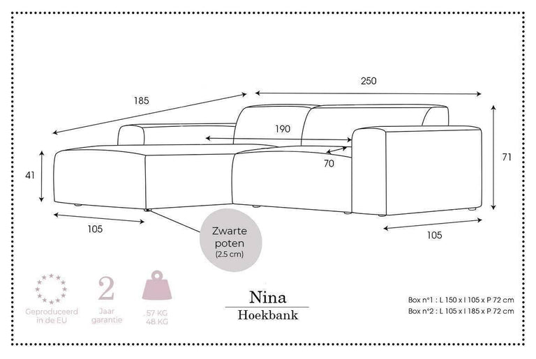 Ecksofa Nina links Samt