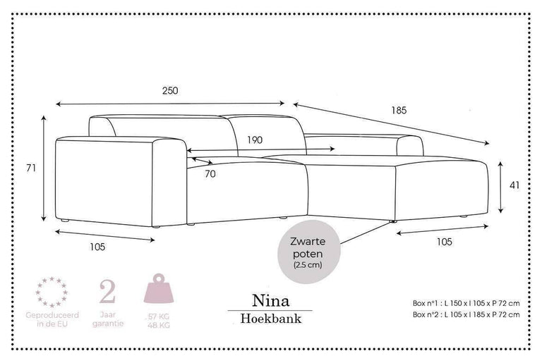 Ecksofa Nina links Samt