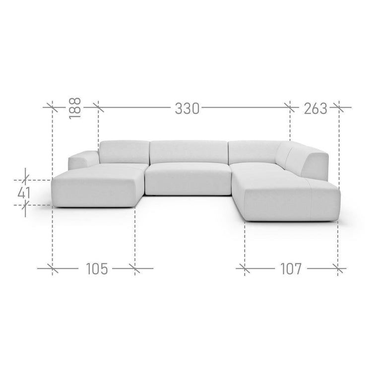 U-Sofa Nina rechts Leinen