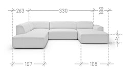 U-Sofa Nina links Leinen