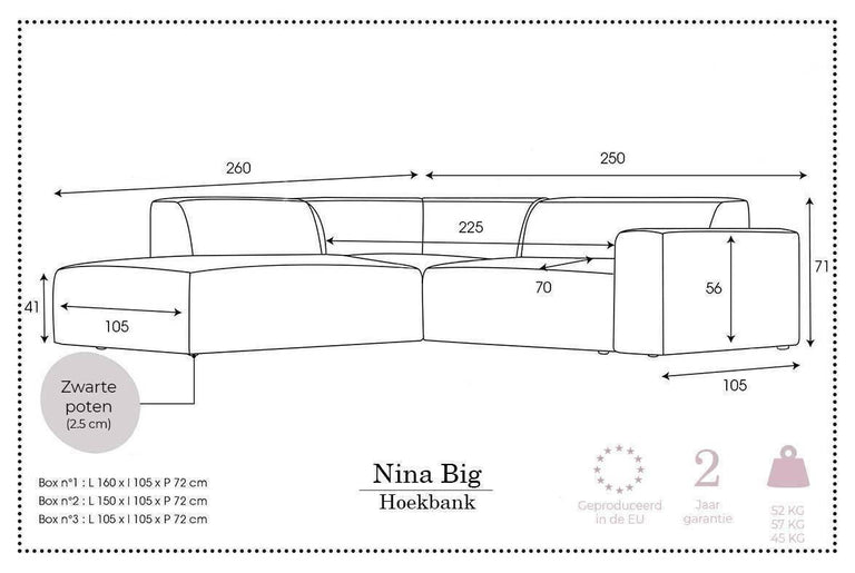 Ecksofa Nina Big links Leinen