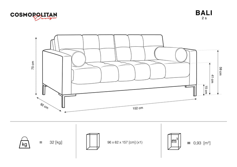 2-Sitzer-Sofa Bali Samt