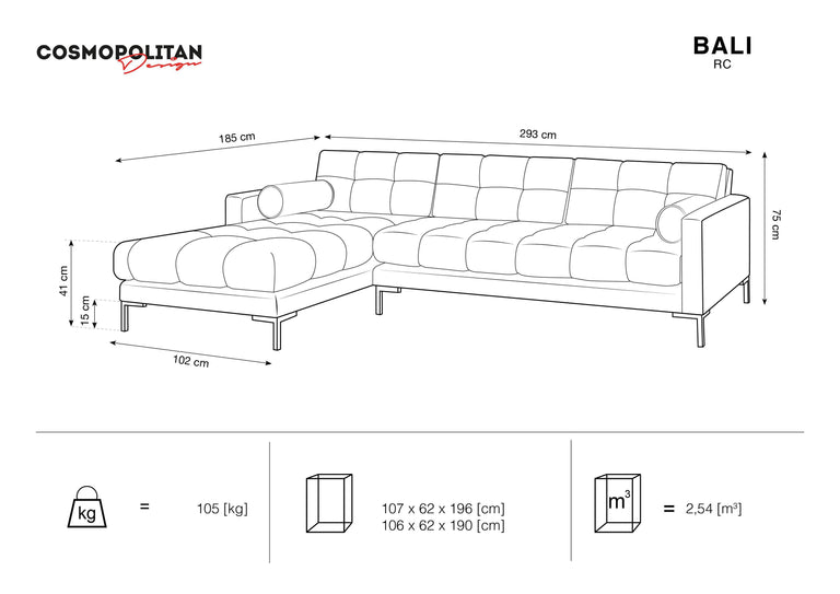 Ecksofa Bali Samt links