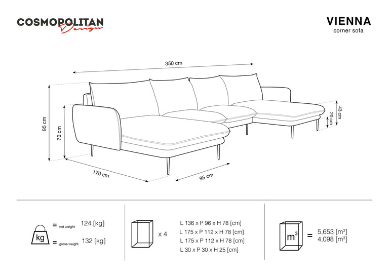 Ecksofa Vienna links & rechts