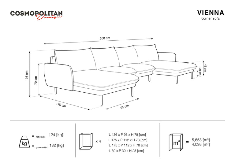 Ecksofa Vienna links & rechts