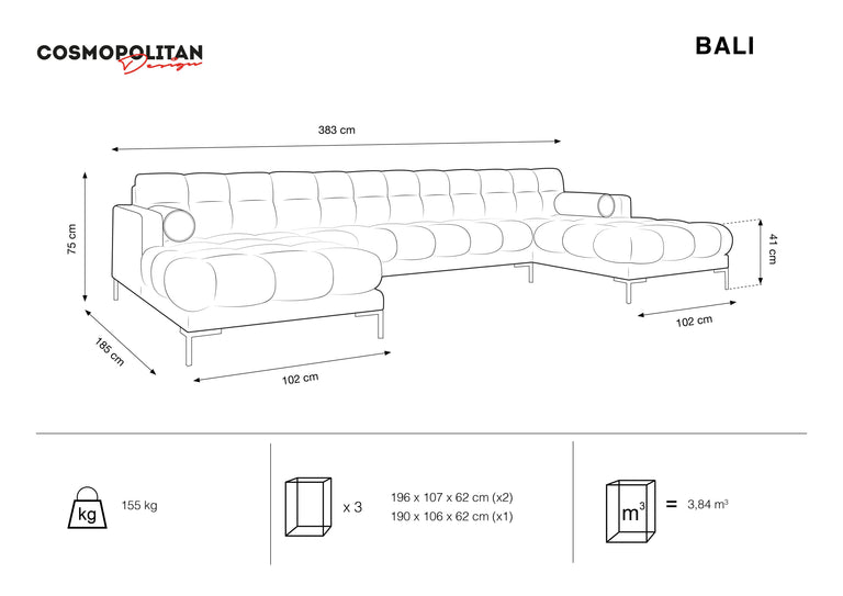 U-Ecksofa Bali Samt