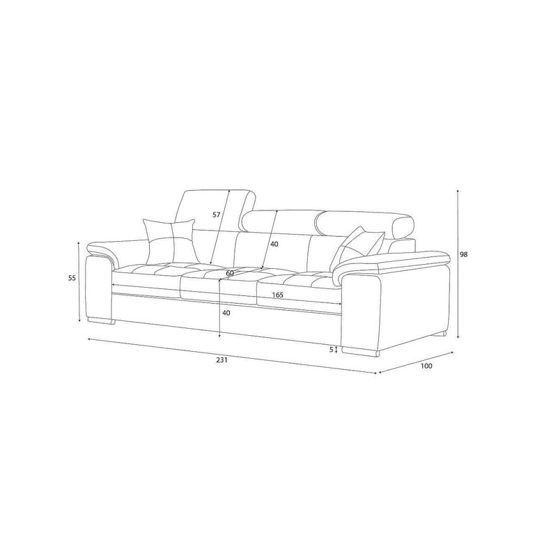 3-Sitzer Sofa Confidential Samt