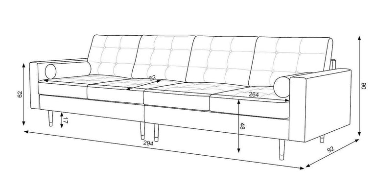 4-Sitzer-Sofa Aldo Samt