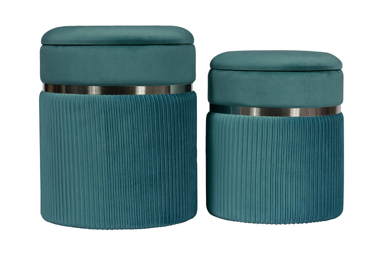 Set mit 2 Poufs Zora