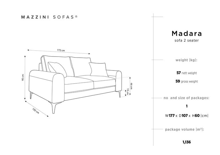 2-Sitzer-Sofa Madara Samt