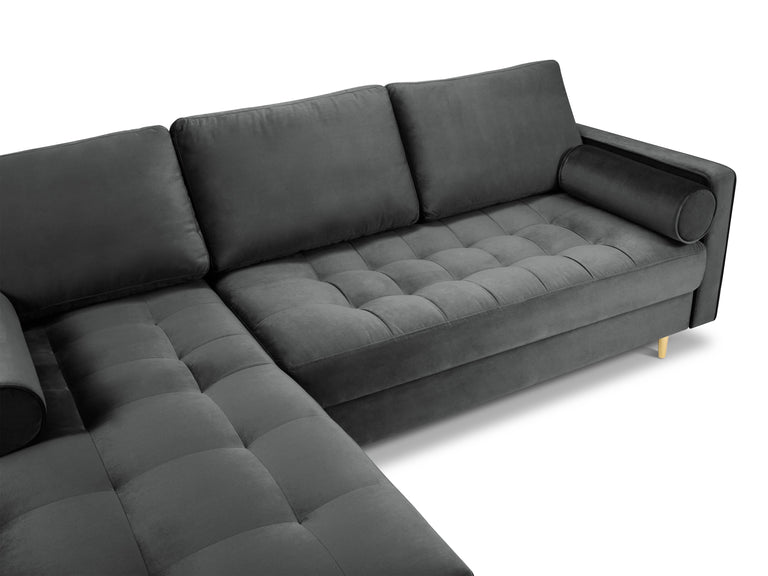 3,5-Sitzer Ecksofa Santo links Samt