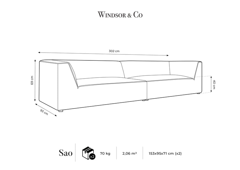 4-Sitzer-Sofa Sao Samt