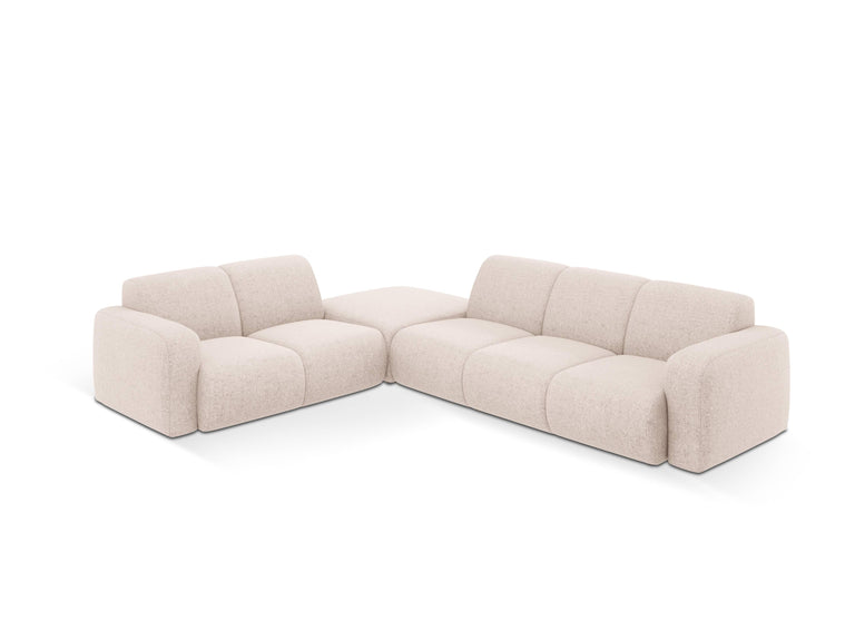 Ecksofa Lola links Chenille mit Hocker