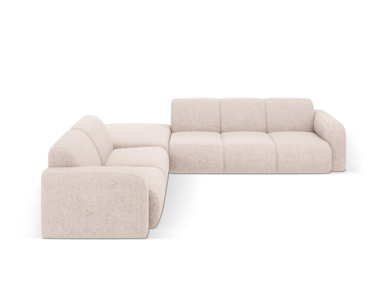 Ecksofa Lola links Chenille mit Hocker