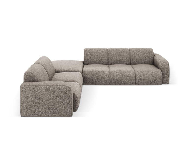 Ecksofa Lola links Chenille mit Hocker