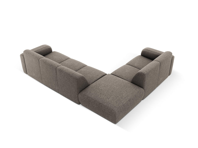 Ecksofa Lola links Chenille mit Hocker