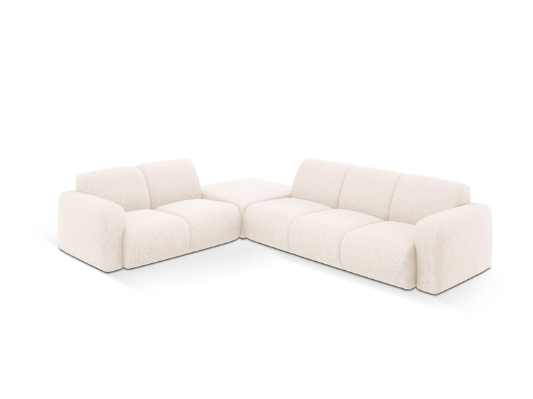 Ecksofa Lola links Chenille mit Hocker