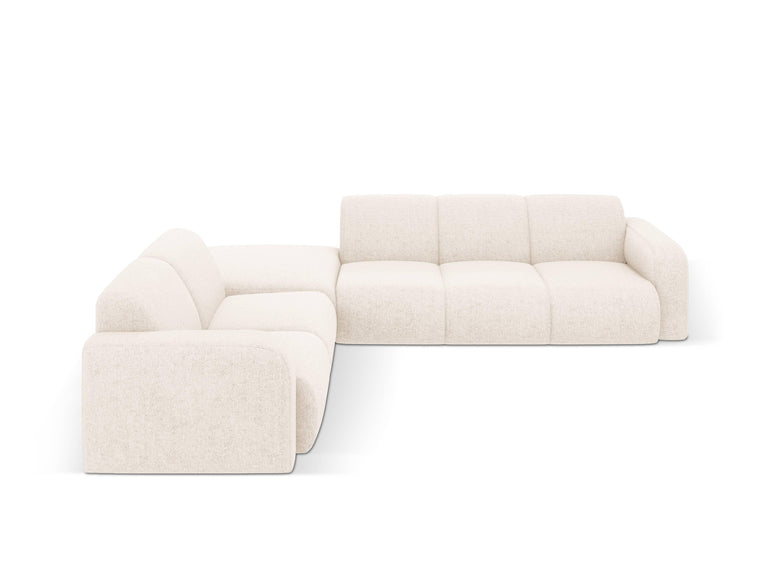 Ecksofa Lola links Chenille mit Hocker