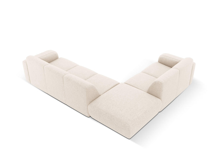 Ecksofa Lola links Chenille mit Hocker