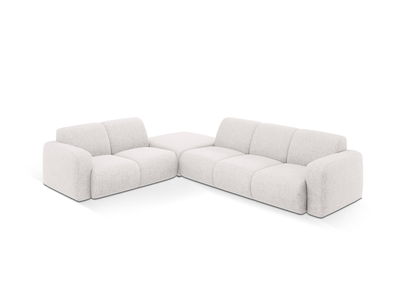 Ecksofa Lola links Chenille mit Hocker