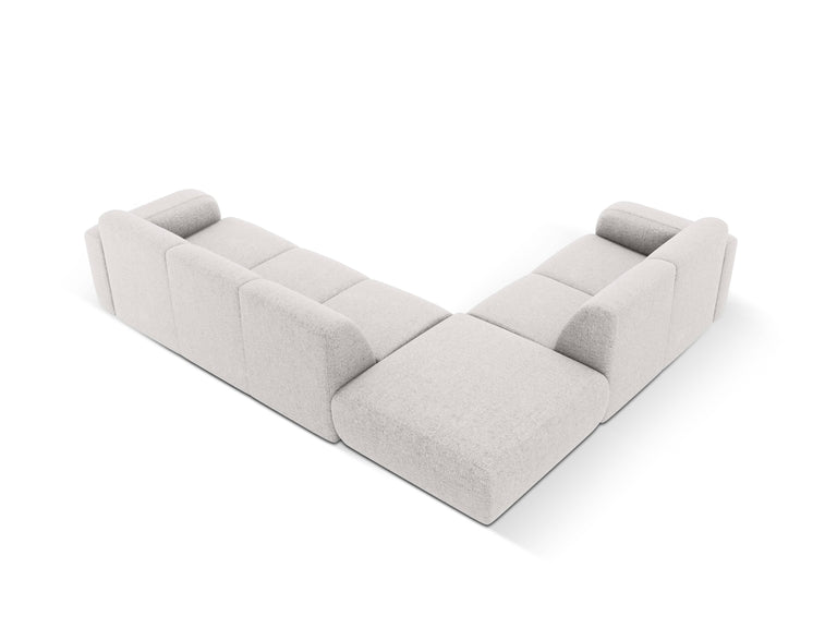 Ecksofa Lola links Chenille mit Hocker