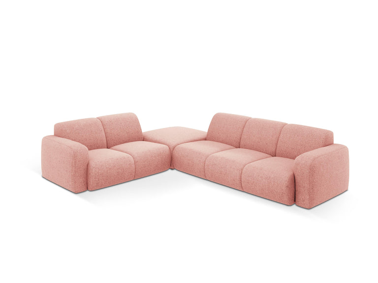 Ecksofa Lola links Chenille mit Hocker