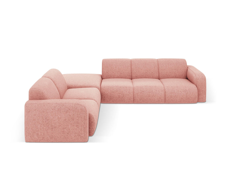 Ecksofa Lola links Chenille mit Hocker