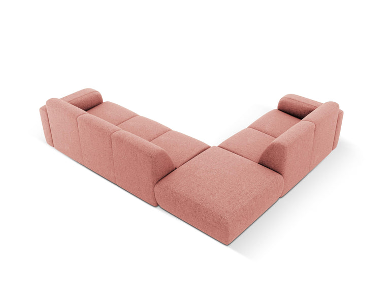 Ecksofa Lola links Chenille mit Hocker