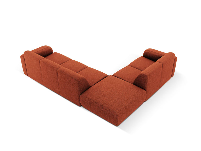 Ecksofa Lola links Chenille mit Hocker