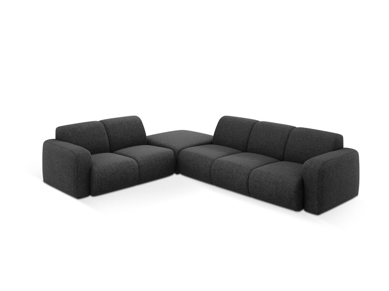 Ecksofa Lola links Chenille mit Hocker