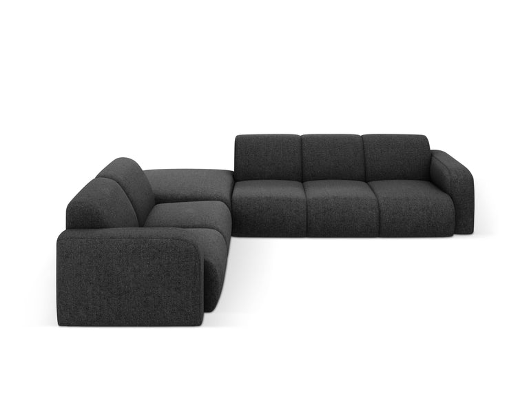 Ecksofa Lola links Chenille mit Hocker