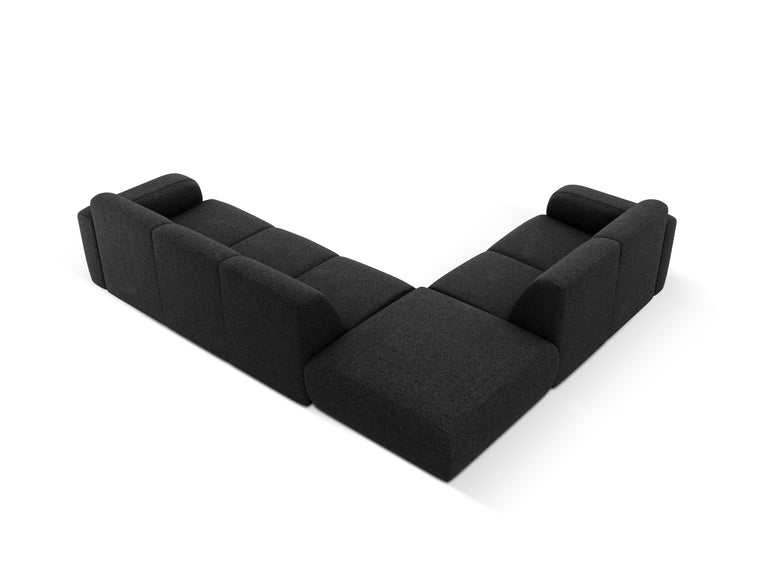 Ecksofa Lola links Chenille mit Hocker