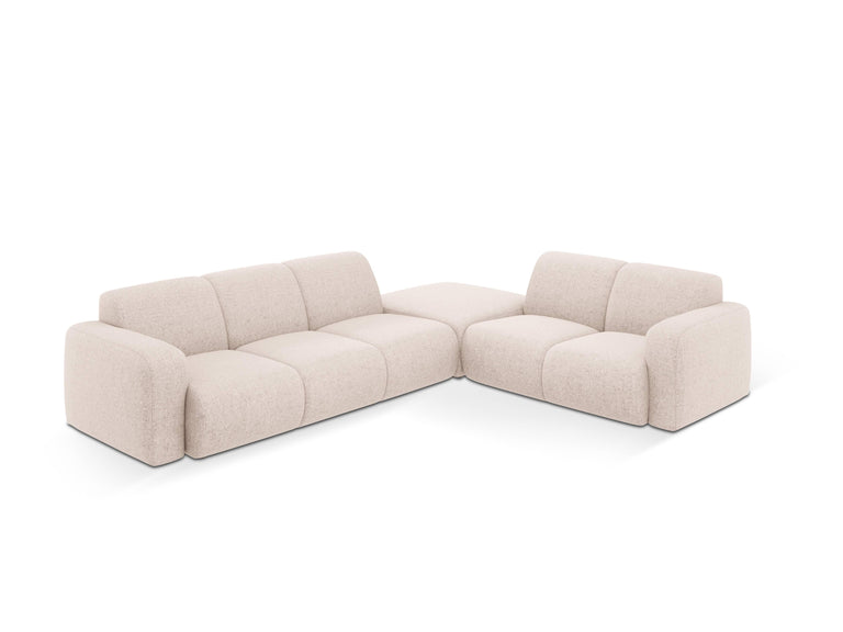 Ecksofa Lola rechts Chenille mit Hocker