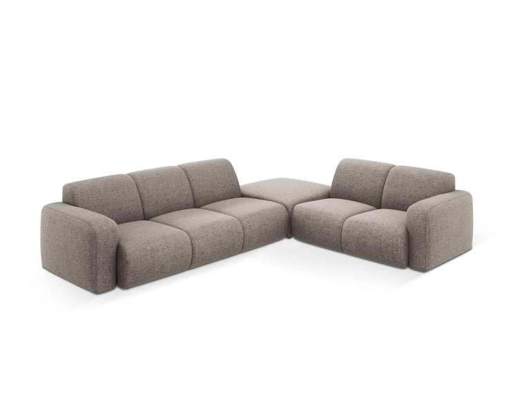 Ecksofa Lola rechts Chenille mit Hocker