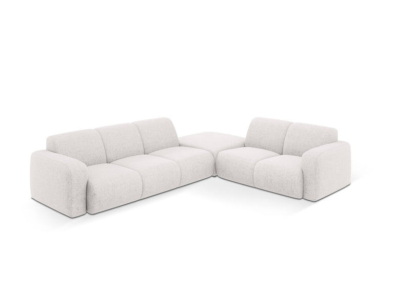 Ecksofa Lola rechts Chenille mit Hocker