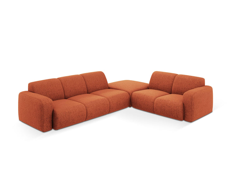 Ecksofa Lola rechts Chenille mit Hocker