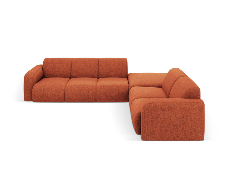 Ecksofa Lola rechts Chenille mit Hocker